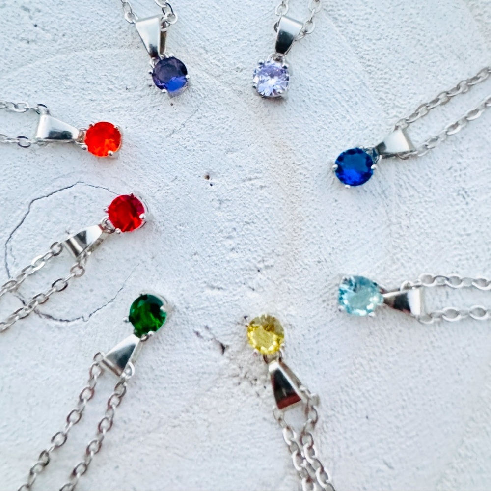 EFFY orange Ceylon necklace CZ silver plated PENDANT CHAIN EFFY minimalist gem